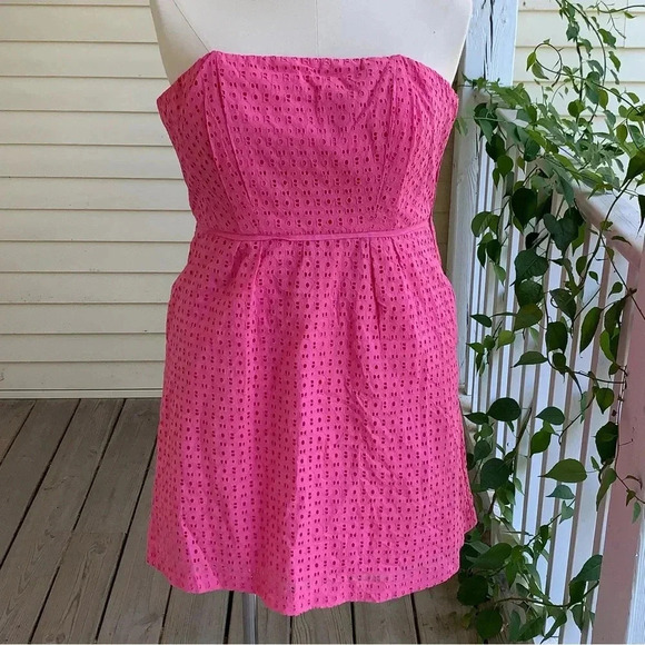 CROWN & IVY Pink Eyelet Lace Sundress Convertible Straps Size 16 Barbie Pockets - Picture 2 of 10
